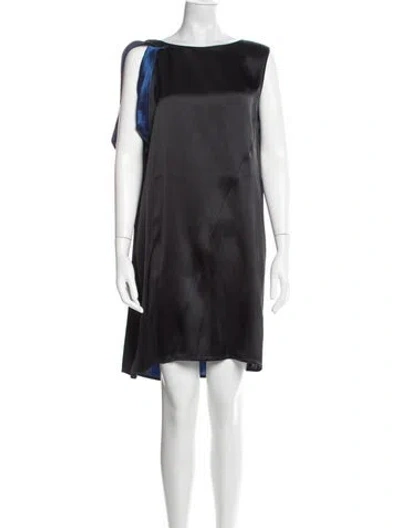 Pre-owned Zero + Maria Cornejo Bateau Neckline Mini Dress W/ Tags In Black