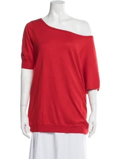 Pre-owned Zero + Maria Cornejo Bateau Neckline Sweater In Red