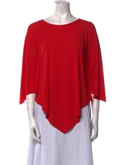 Pre-owned Zero + Maria Cornejo Bateau Neckline Three-quarter Sleeve Blouse W/ Tags In Red