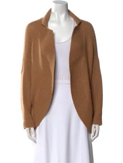 Pre-owned Zero + Maria Cornejo Cashmere Open Front Sweater In Brown