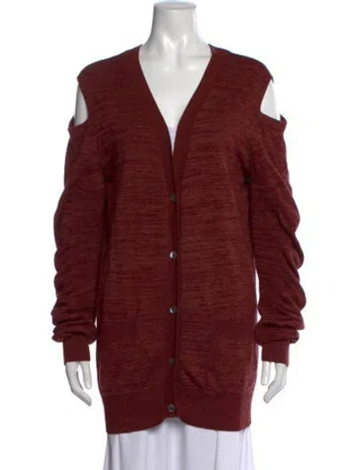 Pre-owned Zero + Maria Cornejo Cashmere Patterned Sweater In Red