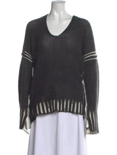 Pre-owned Zero + Maria Cornejo Cashmere Striped Sweater In Gray