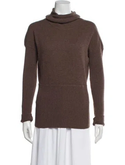 Pre-owned Zero + Maria Cornejo Cashmere Turtleneck Sweater In Brown
