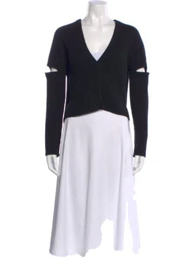 Pre-owned Zero + Maria Cornejo Cashmere V-neck Sweater In Blue