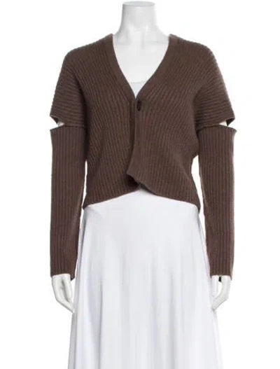 Pre-owned Zero + Maria Cornejo Cashmere V-neck Sweater In Brown
