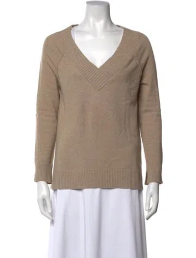 Pre-owned Zero + Maria Cornejo Cashmere V-neck Sweater In Neutrals