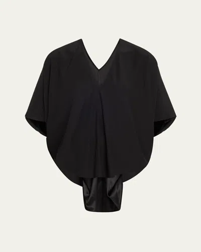 Zero + Maria Cornejo Circle Draped Silk Top In Black