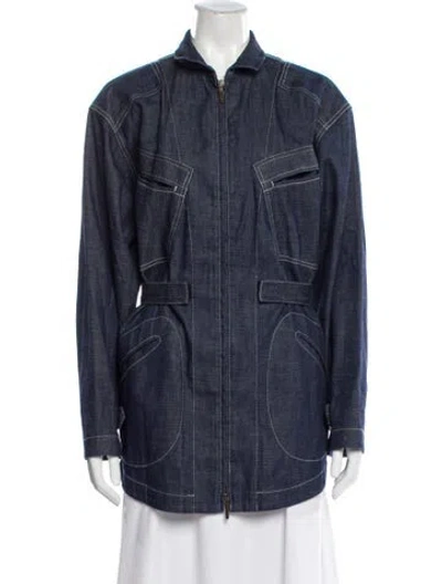 Pre-owned Zero + Maria Cornejo Coat In Blue