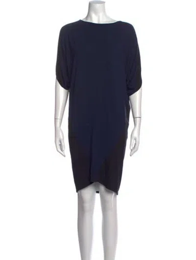 Pre-owned Zero + Maria Cornejo Colorblock Pattern Knee-length Dress In Blue