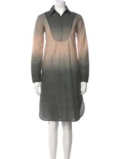 Pre-owned Zero + Maria Cornejo Colorblock Pattern Knee-length Dress In Green