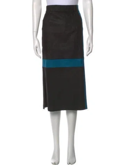 Pre-owned Zero + Maria Cornejo Colorblock Pattern Knee-length Skirt In Black