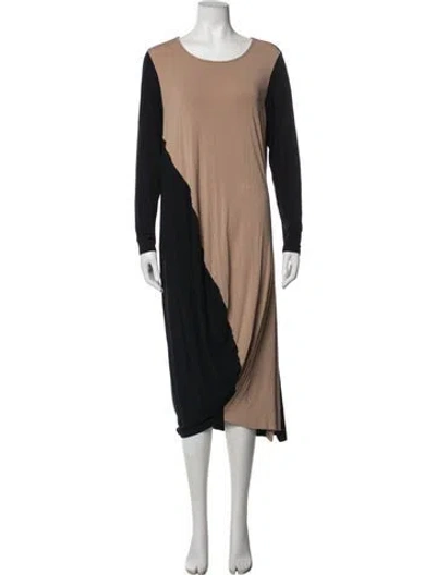 Pre-owned Zero + Maria Cornejo Colorblock Pattern Long Dress In Neutrals