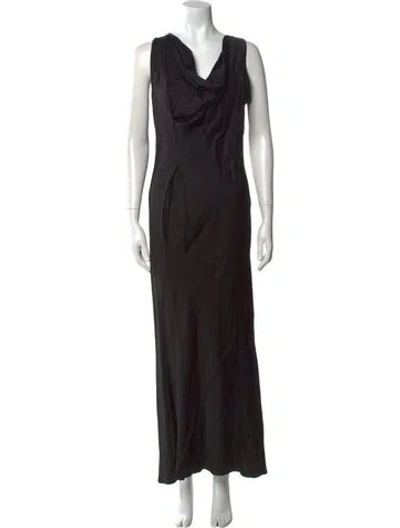 Pre-owned Zero + Maria Cornejo Cowl Neck Long Dress In Black