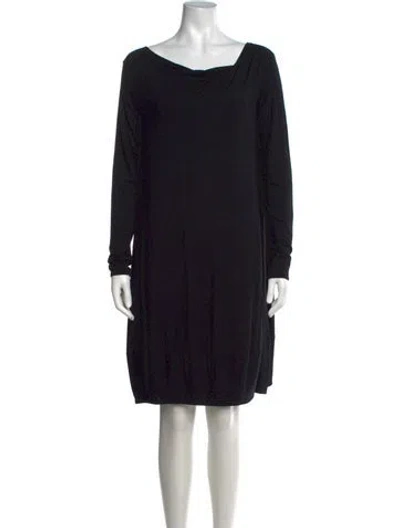 Pre-owned Zero + Maria Cornejo Cowl Neck Midi Length Dress In Black