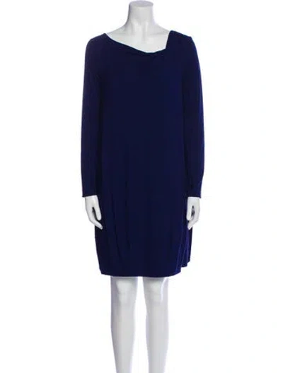 Pre-owned Zero + Maria Cornejo Cowl Neck Mini Dress In Blue