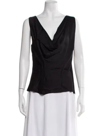Pre-owned Zero + Maria Cornejo Cowl Neck Sleeveless Top In Black