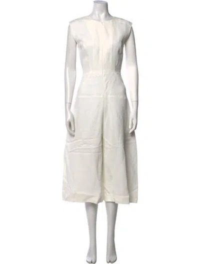 Pre-owned Zero + Maria Cornejo Crew Neck Jumpsuit In White