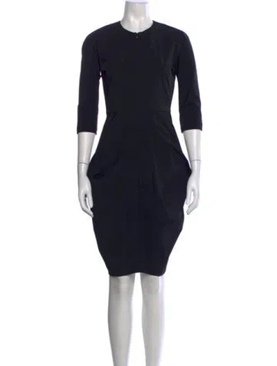 Pre-owned Zero + Maria Cornejo Crew Neck Knee-length Dress In Black