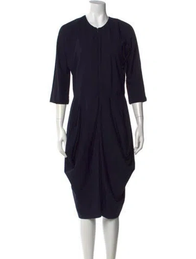Pre-owned Zero + Maria Cornejo Crew Neck Knee-length Dress In Blue