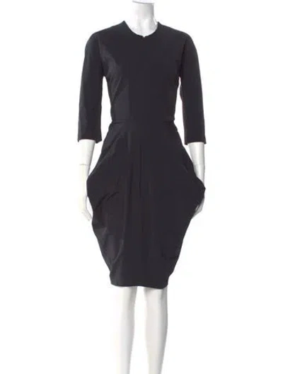 Pre-owned Zero + Maria Cornejo Crew Neck Knee-length Dress In Gray