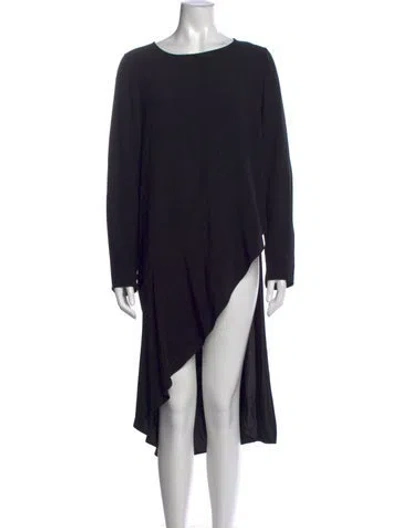Pre-owned Zero + Maria Cornejo Crew Neck Long Dress In Black