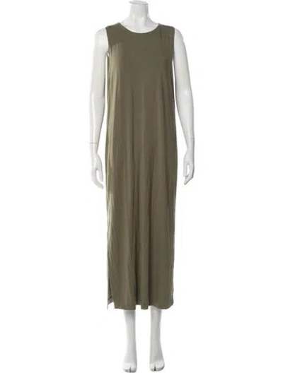 Pre-owned Zero + Maria Cornejo Crew Neck Long Dress In Green