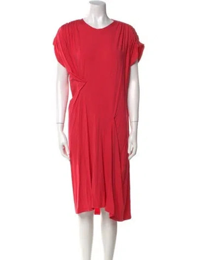 Pre-owned Zero + Maria Cornejo Crew Neck Long Dress In Pink