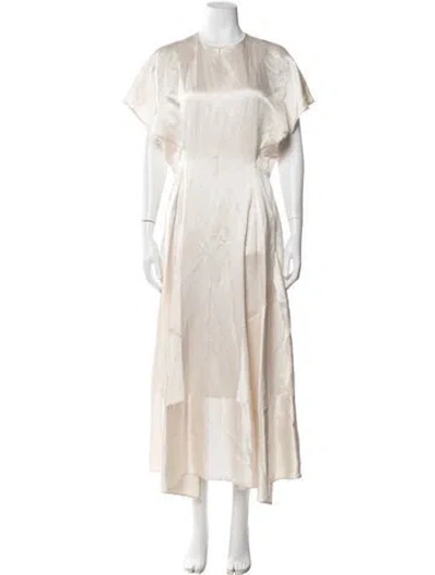 Pre-owned Zero + Maria Cornejo Crew Neck Long Dress W/ Tags In Neutral