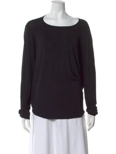 Pre-owned Zero + Maria Cornejo Crew Neck Long Sleeve Top In Black