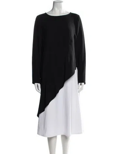 Pre-owned Zero + Maria Cornejo Crew Neck Long Sleeve Top In Black