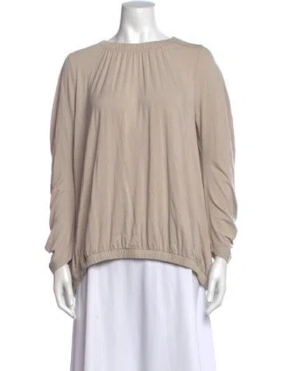 Pre-owned Zero + Maria Cornejo Crew Neck Long Sleeve Top In Neutrals