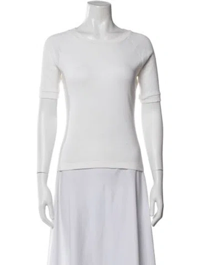 Pre-owned Zero + Maria Cornejo Crew Neck Long Sleeve Top In White