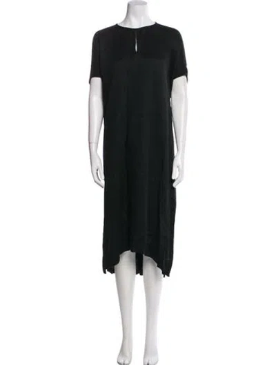 Pre-owned Zero + Maria Cornejo Crew Neck Midi Length Dress In Black