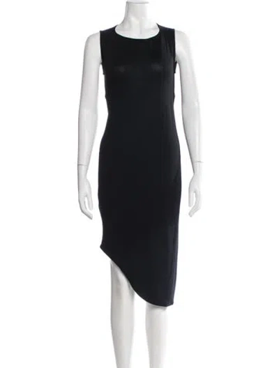 Pre-owned Zero + Maria Cornejo Crew Neck Midi Length Dress In Black