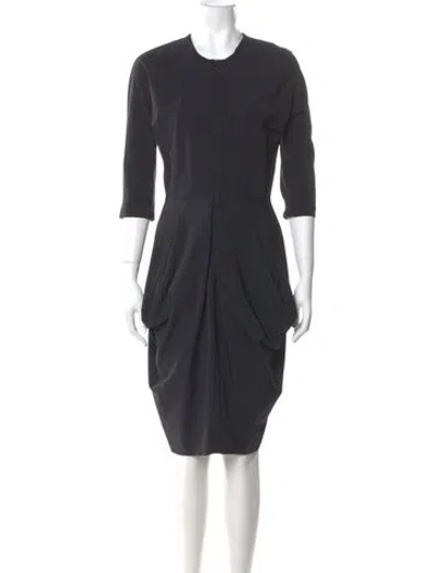 Pre-owned Zero + Maria Cornejo Crew Neck Midi Length Dress In Gray