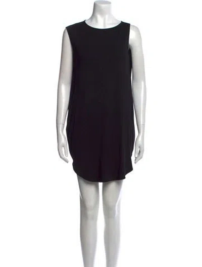 Pre-owned Zero + Maria Cornejo Crew Neck Mini Dress In Black