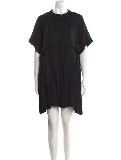 Pre-owned Zero + Maria Cornejo Crew Neck Mini Dress In Black