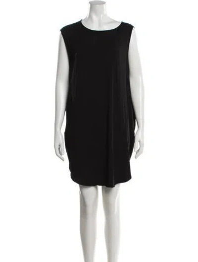Pre-owned Zero + Maria Cornejo Crew Neck Mini Dress In Black