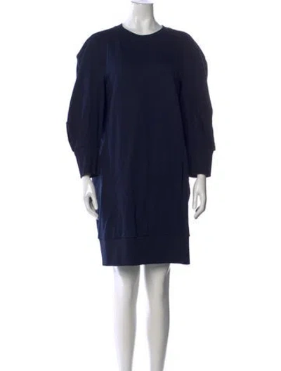 Pre-owned Zero + Maria Cornejo Crew Neck Mini Dress In Blue
