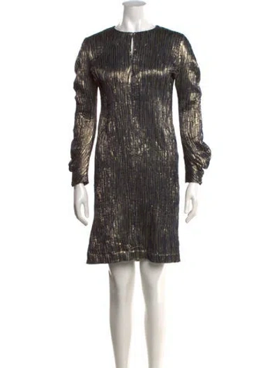 Pre-owned Zero + Maria Cornejo Crew Neck Mini Dress In Gold/metallic