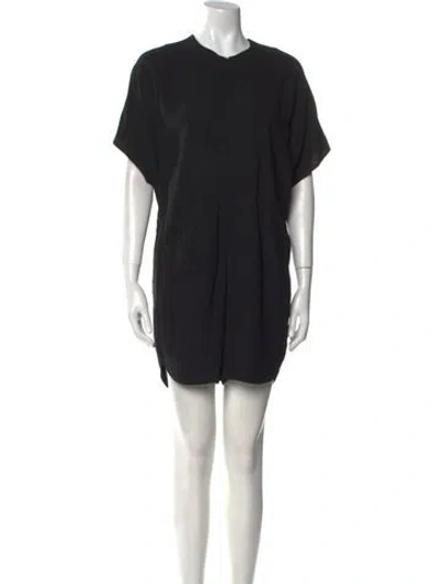 Pre-owned Zero + Maria Cornejo Crew Neck Romper In Black