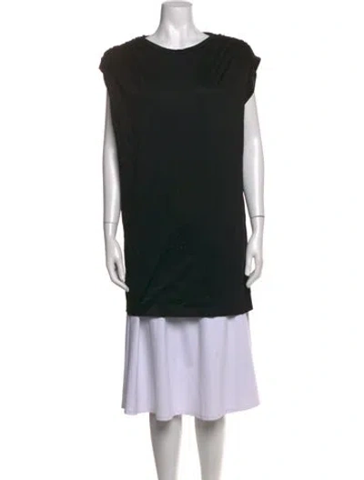 Pre-owned Zero + Maria Cornejo Crew Neck Short Sleeve Top In Black