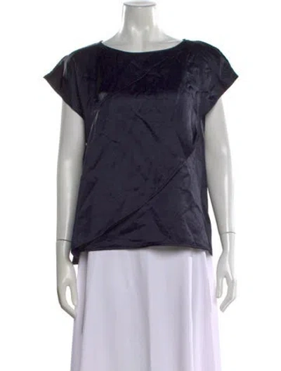 Pre-owned Zero + Maria Cornejo Crew Neck Short Sleeve Top In Blue