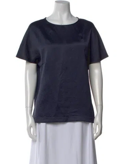 Pre-owned Zero + Maria Cornejo Crew Neck Short Sleeve Top In Blue
