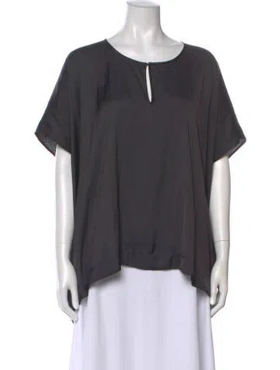 Pre-owned Zero + Maria Cornejo Crew Neck Short Sleeve Top In Gray