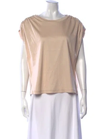 Pre-owned Zero + Maria Cornejo Crew Neck Short Sleeve Top In Neutrals