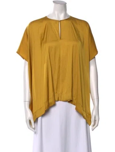 Pre-owned Zero + Maria Cornejo Crew Neck Short Sleeve Top In Yellow