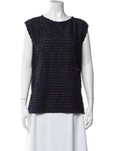 Pre-owned Zero + Maria Cornejo Crew Neck Sleeveless Top In Blue
