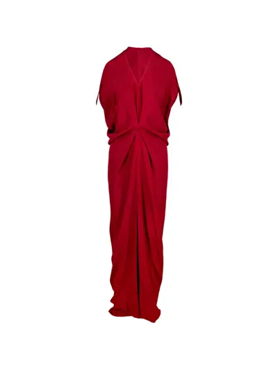 Zero + Maria Cornejo Draped V-neck Maxi Dress In Red