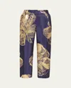 Zero + Maria Cornejo Eko Metallic Jacquard Straight-leg Crop Pants In Gold